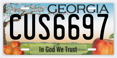 GA license plate CUS6697