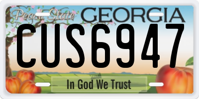GA license plate CUS6947