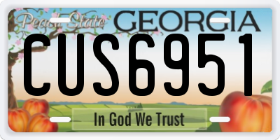 GA license plate CUS6951