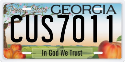 GA license plate CUS7011