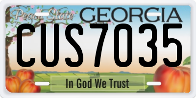 GA license plate CUS7035