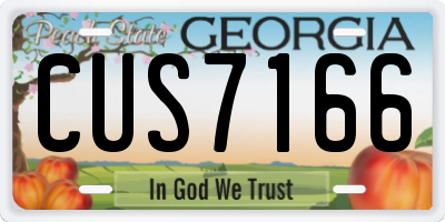 GA license plate CUS7166
