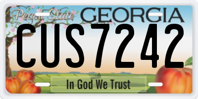 GA license plate CUS7242