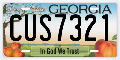 GA license plate CUS7321