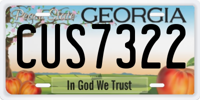 GA license plate CUS7322