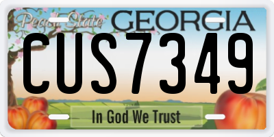 GA license plate CUS7349