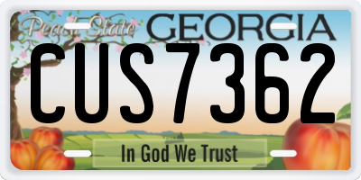 GA license plate CUS7362