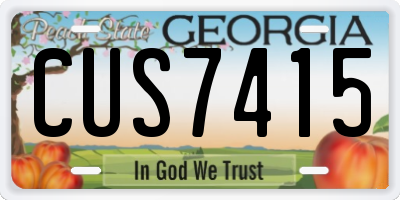 GA license plate CUS7415