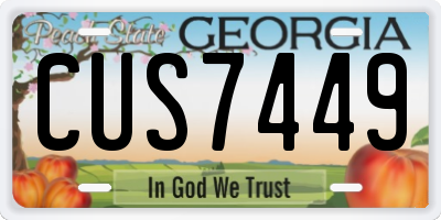 GA license plate CUS7449