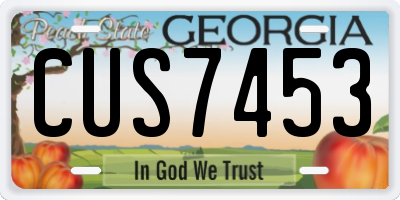 GA license plate CUS7453