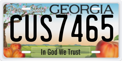 GA license plate CUS7465