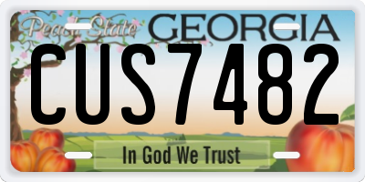 GA license plate CUS7482