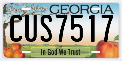 GA license plate CUS7517