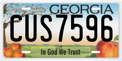 GA license plate CUS7596