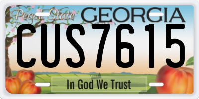 GA license plate CUS7615