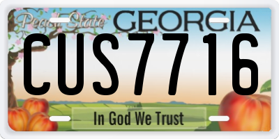 GA license plate CUS7716
