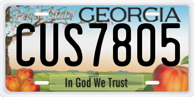 GA license plate CUS7805