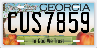GA license plate CUS7859