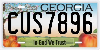 GA license plate CUS7896