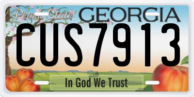 GA license plate CUS7913