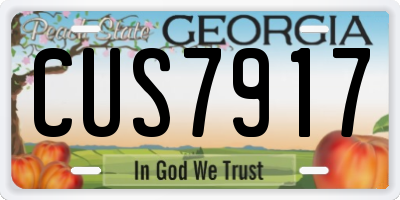 GA license plate CUS7917