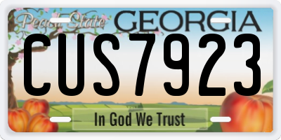 GA license plate CUS7923
