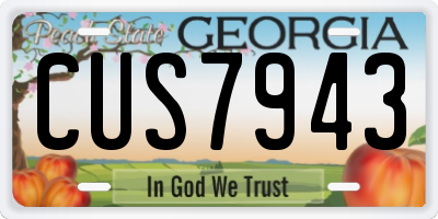 GA license plate CUS7943