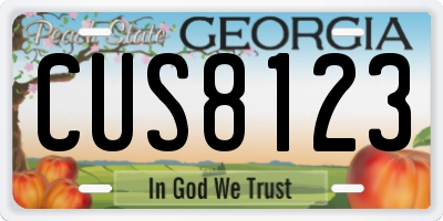 GA license plate CUS8123