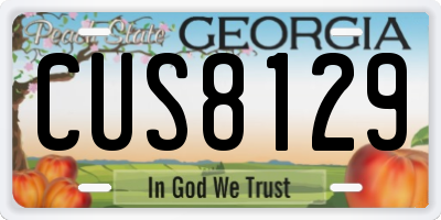 GA license plate CUS8129