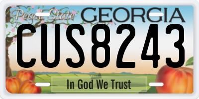 GA license plate CUS8243
