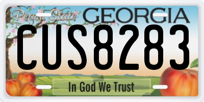 GA license plate CUS8283