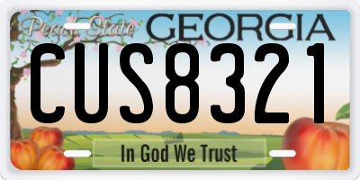 GA license plate CUS8321