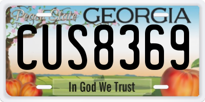 GA license plate CUS8369
