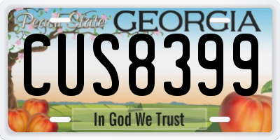GA license plate CUS8399