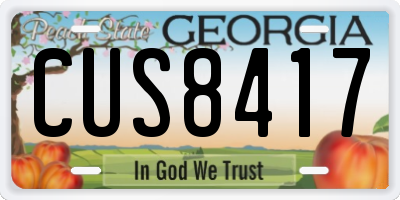 GA license plate CUS8417