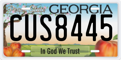 GA license plate CUS8445