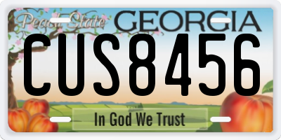 GA license plate CUS8456