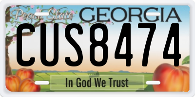 GA license plate CUS8474