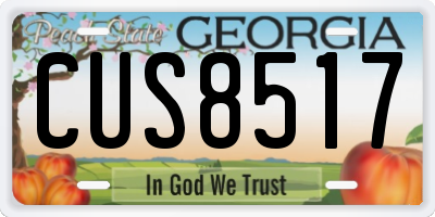 GA license plate CUS8517