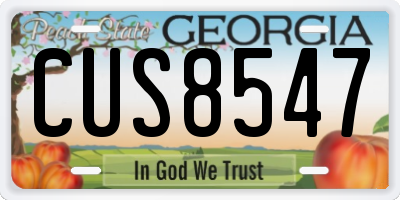 GA license plate CUS8547