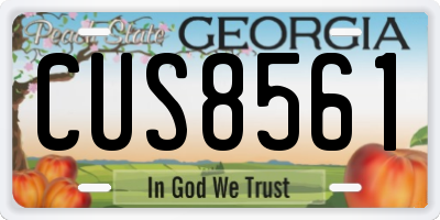 GA license plate CUS8561