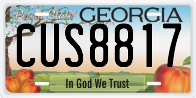 GA license plate CUS8817