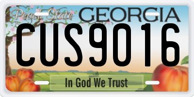 GA license plate CUS9016
