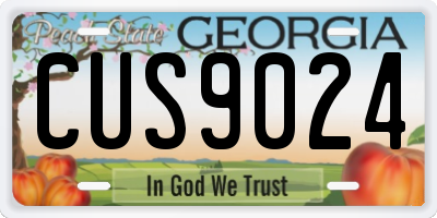 GA license plate CUS9024