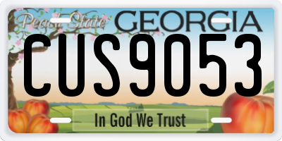 GA license plate CUS9053
