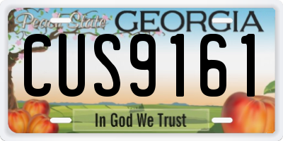 GA license plate CUS9161