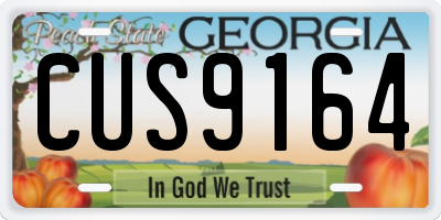 GA license plate CUS9164