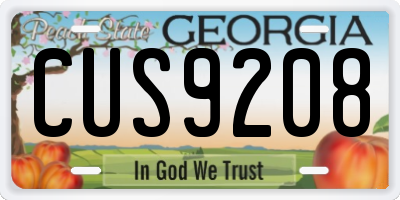 GA license plate CUS9208