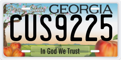 GA license plate CUS9225