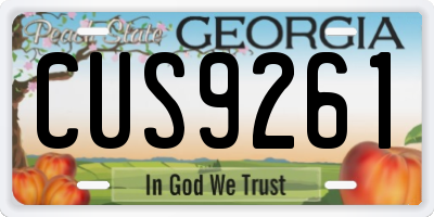 GA license plate CUS9261